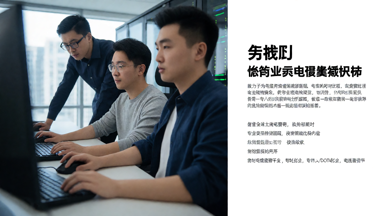电竞比分网团队成员在数据中心工作
